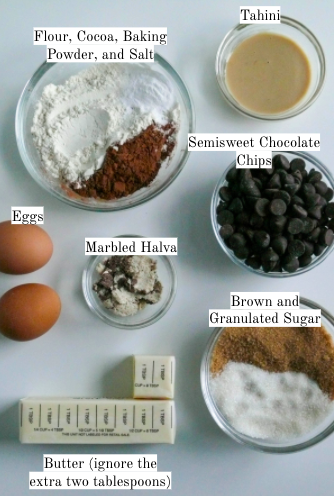 Tahini Skillet Brownie Ingredients