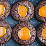 Finished Salted Caramel Chocolate Thumbprint Cookies