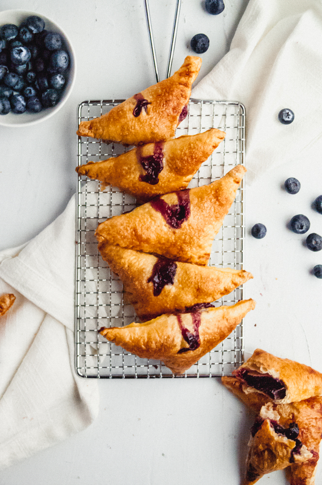 Lemon Blueberry Turnovers laid out
