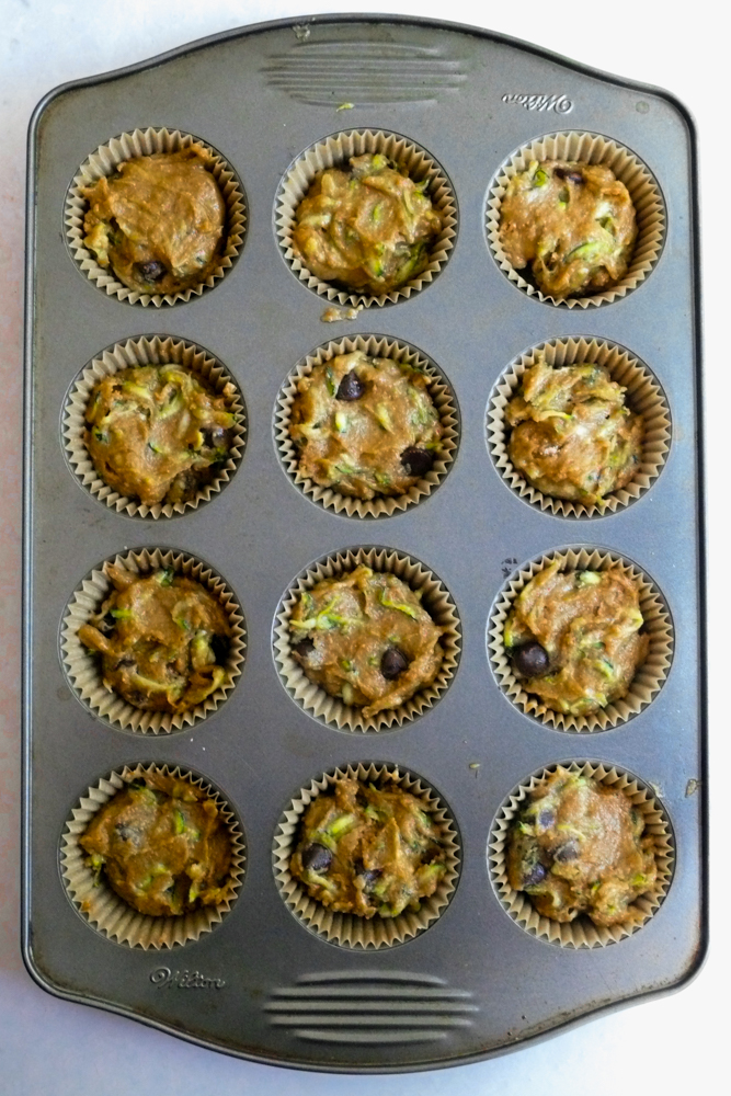 Unbaked Brown Butter Zucchini Muffins