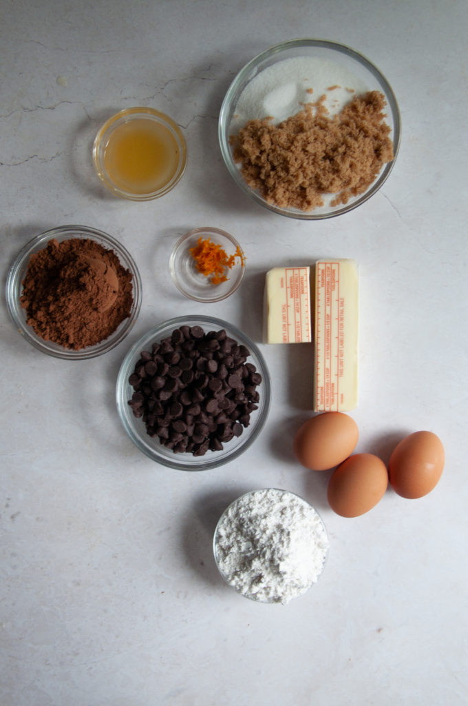 orange chocolate bar ingredients laid out