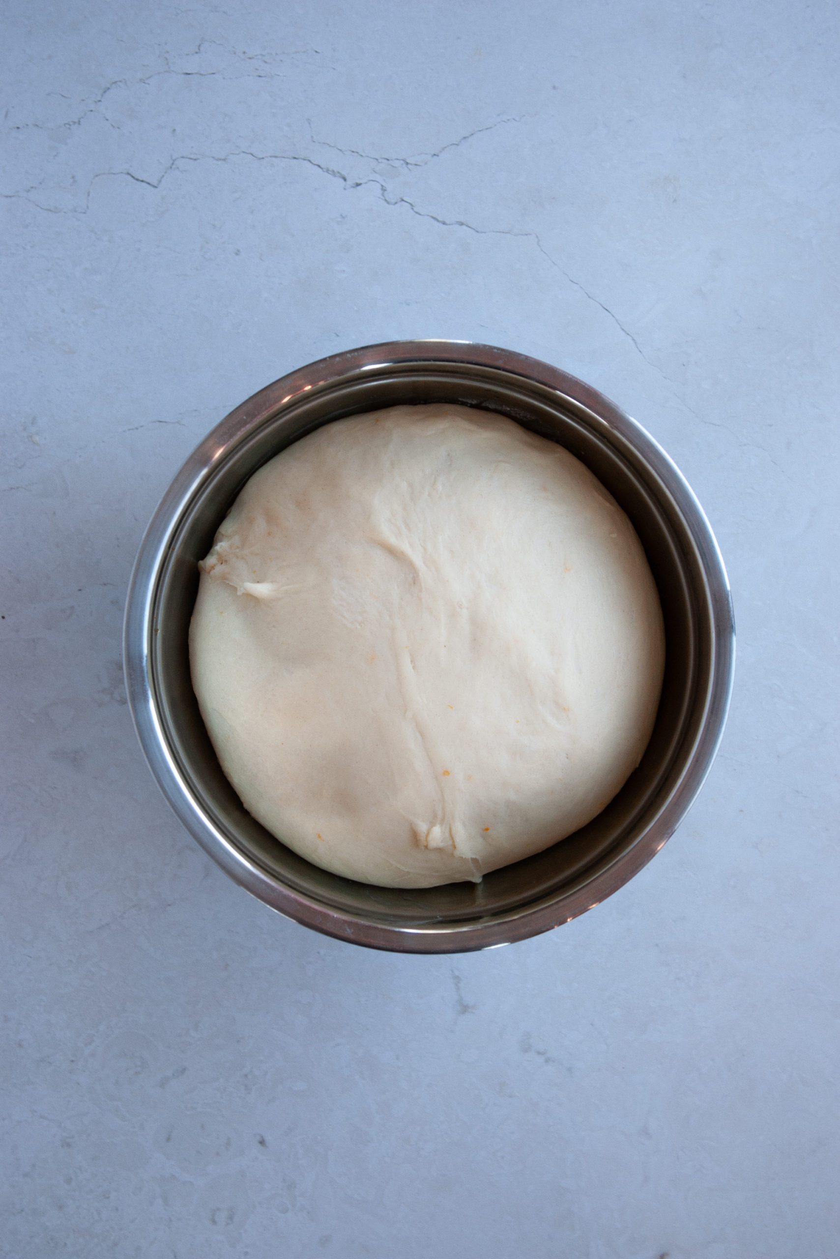 proofed chocolate bun dough 